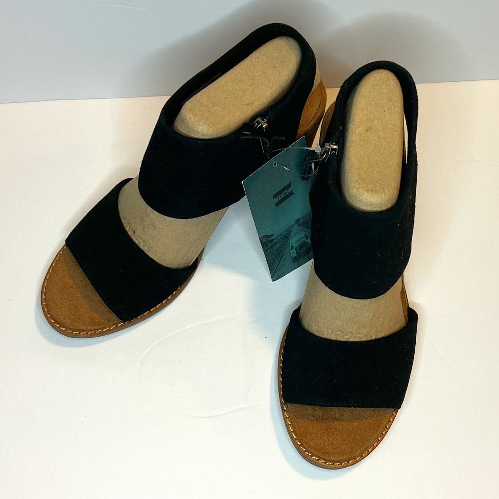 *BRAND NEW* Toms Majorca Cutout Heeled Sandal Women's 8.5 Black